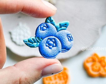 Blueberry Polymer Clay Cutter: Fruit & Leaf Imprint