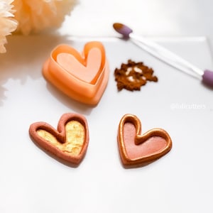 Stamped Heart Clay Cutter: Polymer Clay Jewelry Supplies