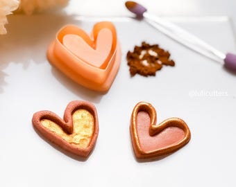 Stamped Heart Clay Cutter: Polymer Clay Jewelry Supplies