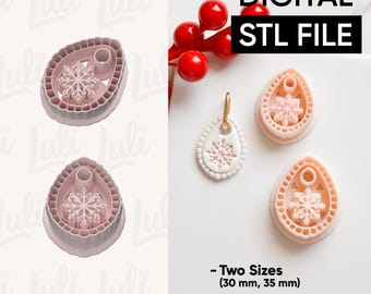 Winter Fairy Snowflake Teardrop Cutter (STL Digital File)