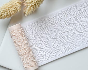 Abstract Geometric Polymer Clay Roller  Embossing Texture Tool