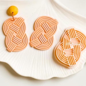Vertical Braided Knot Clay Cutter  Statement Earring Cutter with Layered Imprint Design