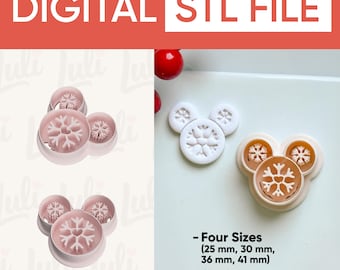 Snowflake Mouse Clay Cutter (STL Digital File)