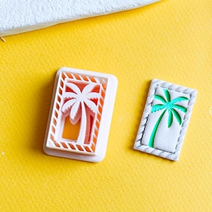 トロピカルパームツリーフレームカッター：夏のポリマークレイイヤリングツール