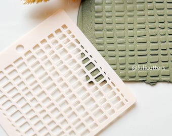 Geometric Grid Stencil for Polymer Clay: Earring & Jewelry Texture Template