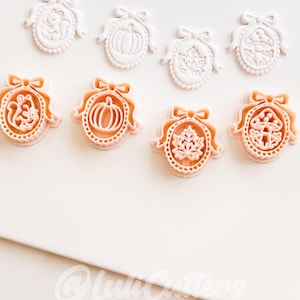 Autumn Bow Charms Cutter: Fall Cameo Earring Shapes for Polymer Clay image 10