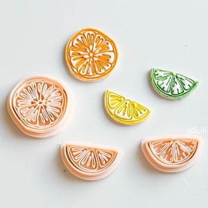 Citrus Slice Clay Cutter Set – Orange, Lemon & Lime with Realistic Line Details (25–45 mm) -00697