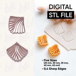 Boho Leaf Clay Cutter: creazione di gioielli in argilla polimerica, orecchini (file digitale STL)