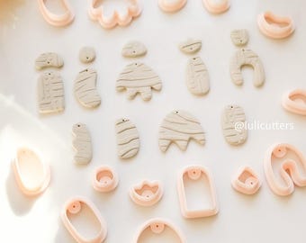 Polymer Clay Ohrring Ausstecher Set: Organische Formen, Ohrstecker & Anhänger (14-teilig)