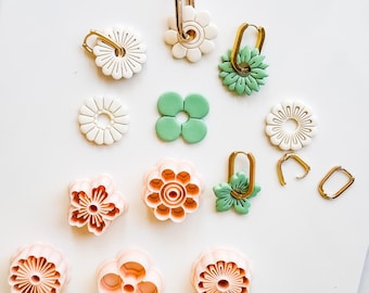 Cortadores de dijes florales intercambiables: formas de pétalos de flores para arcilla polimérica