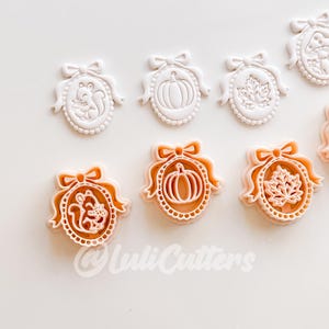 Autumn Bow Charms Cutter: Fall Cameo Earring Shapes for Polymer Clay image 9