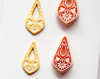 Cortador de arcilla Lágrima Paloma: Forma de lágrima de pájaro y flor para arcilla polimérica