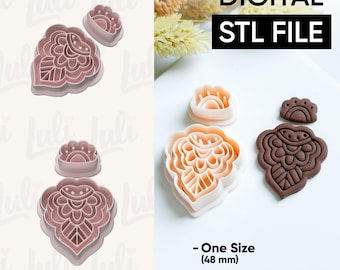 Folk Flower Stamp Clay Cutter Set: 3D Print STL File (Digital Download)