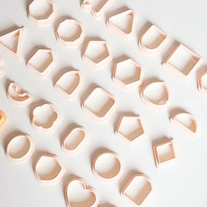 Geometric Clay Cutter Set: 30-Piece Polymer Clay Jewelry Making Tools