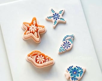Cortador de estrella de mar / Herramienta con forma floral de estrella de mar para arcilla polimérica