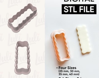 Scallop Frame Cutter STL File: Polymer Clay Earring Design (Digital Download, 25-40mm Sizes