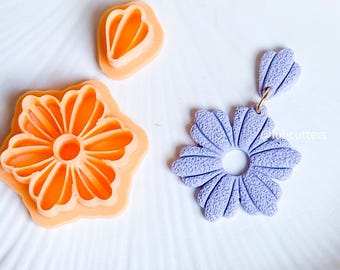 Daisy Bloom Cutter Set  Polymer Clay Earring Cutter with Imprint
