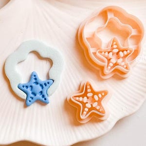 Starfish Hoop Clay Cutter Set: Ocean Summer Earrings, Polymer Clay Tool