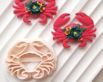 Krabbe Ausstechform mit Aufdruck: Meerestiere Ohrring Charms