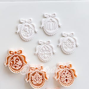 Autumn Bow Charms Cutter: Fall Cameo Earring Shapes for Polymer Clay image 6
