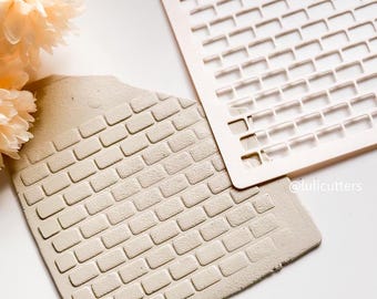 Brick Pattern Clay Stencil: Polymer Clay Texture Template