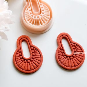 Boho Sunrise Cutter | Polymer Clay Earring Cutter with Imprint