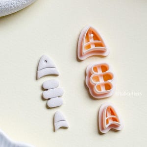 Set di tagliapasta in argilla polimerica a forma di pesce: tagliapasta per orecchini a strati (3 pezzi) immagine 3