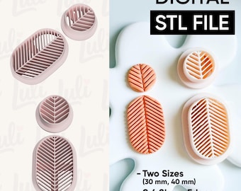 Lined Texture Clay Cutter Set: 3D Print STL File (Digital Download)