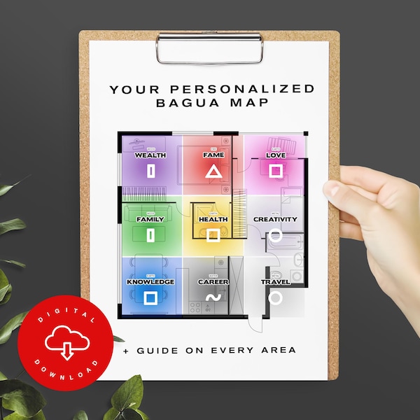 Personlig Feng Shui Bagua-karta för hemmet | Energiflödesguide (digital nedladdning)