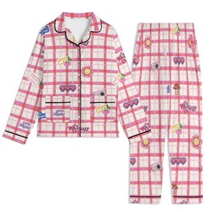 Conjunto de pijama de manga larga para adultos con estilo de los 90
