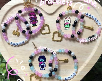 Deltarune charm bracelets! Kris, Susie, & Ralsei!