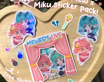 Cutie Mew Mew + Miku sticker pack from Deltarune!