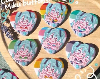 Custom Hatsune Miku Pride Pinback Buttons