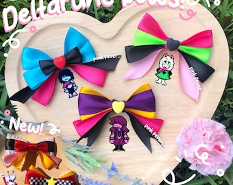 Deltarune inspired hair bows! Kris, Susie, Ralsei, Tenna, & Spamton