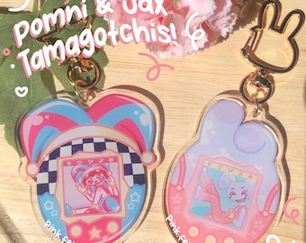 Pomni & Jax Tamagotchi keychains (The Amazing Digital Circus)