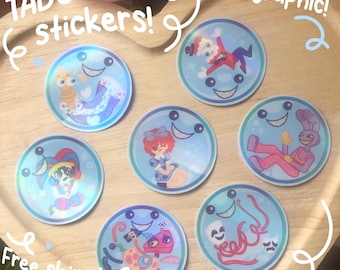 The Amazing Digital Circus (TADC) Holographic Bubble Stickers