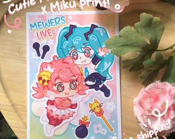 Cutie Mew Mew + Miku art print from Deltarune!