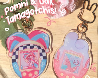 Pomni & Jax Tamagotchi keychains (The Amazing Digital Circus)
