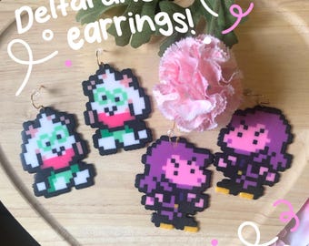 Deltarune Ralsei and Susie earrings