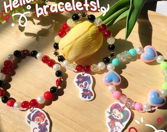 Helluva Boss Charm Bracelets! Fizzarolli, Blitz, & Stolas!