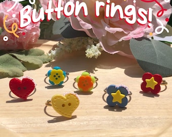 Clowncore/Kidcore Adjustable Button Rings!