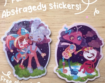 The Amazing Digital Circus(TADC) Funnybunny & Abstragedy Stargazing Stickers!