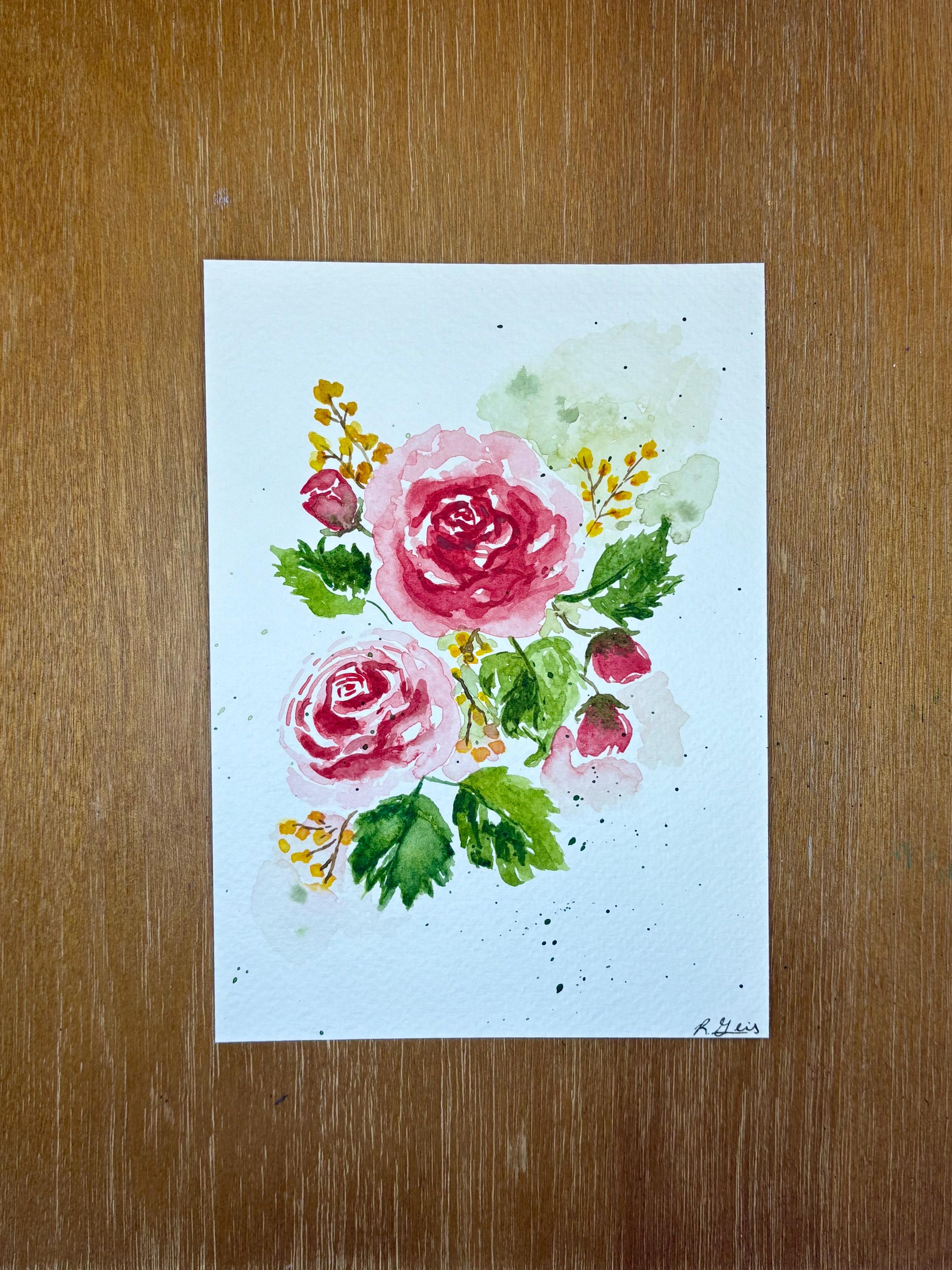 Original Rose Watercolor - Etsy