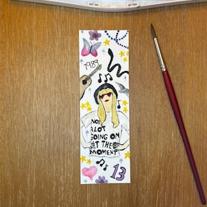 Handmade Watercolor Eras Tour Bookmark: Swiftie Book Lover Gift