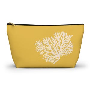 Coral Travel Zipper Pouch, Vacation Cosmetic Bag