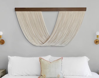 Minimalist Boho Macrame Wall Art: Large Textile Wall Hanging with Rope