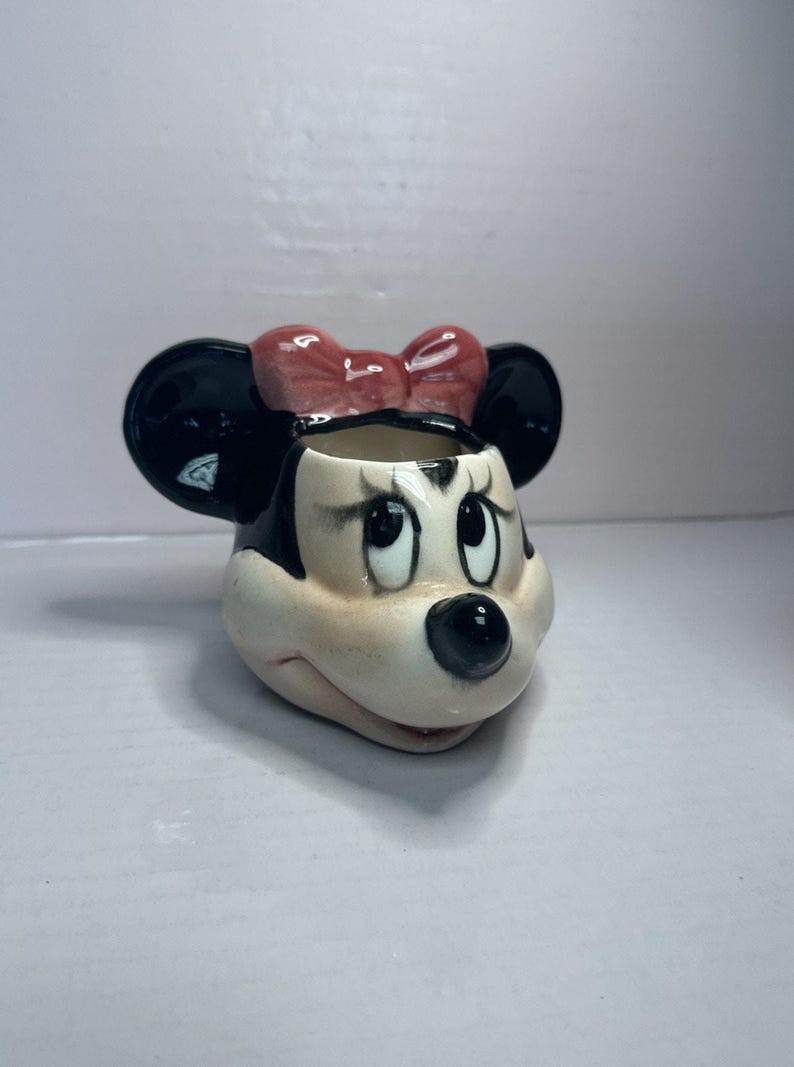 RARE Vintage Walt Disney Mug Minnie Mouse mug No Dots On Bow afbeelding 3