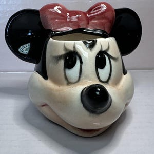RARE Vintage Walt Disney Mug Minnie Mouse mug No Dots On Bow afbeelding 2