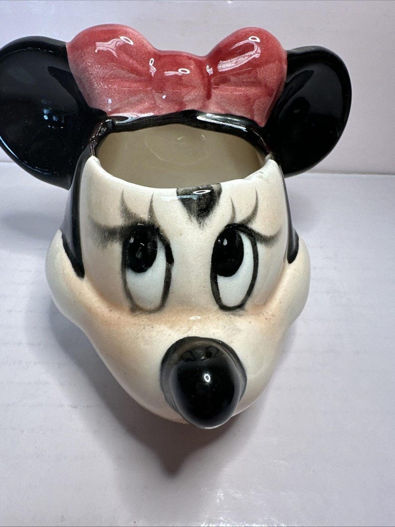 RARE Vintage Walt Disney Mug Minnie Mouse mug No Dots On Bow afbeelding 4
