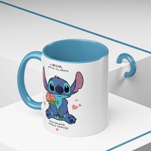Stitch Accent Mug, Muttertagsgeschenk, süße Kaffeetasse, einzigartige 11 und 15 Unzen Keramik Teetasse, Blumenmuster Bild 8